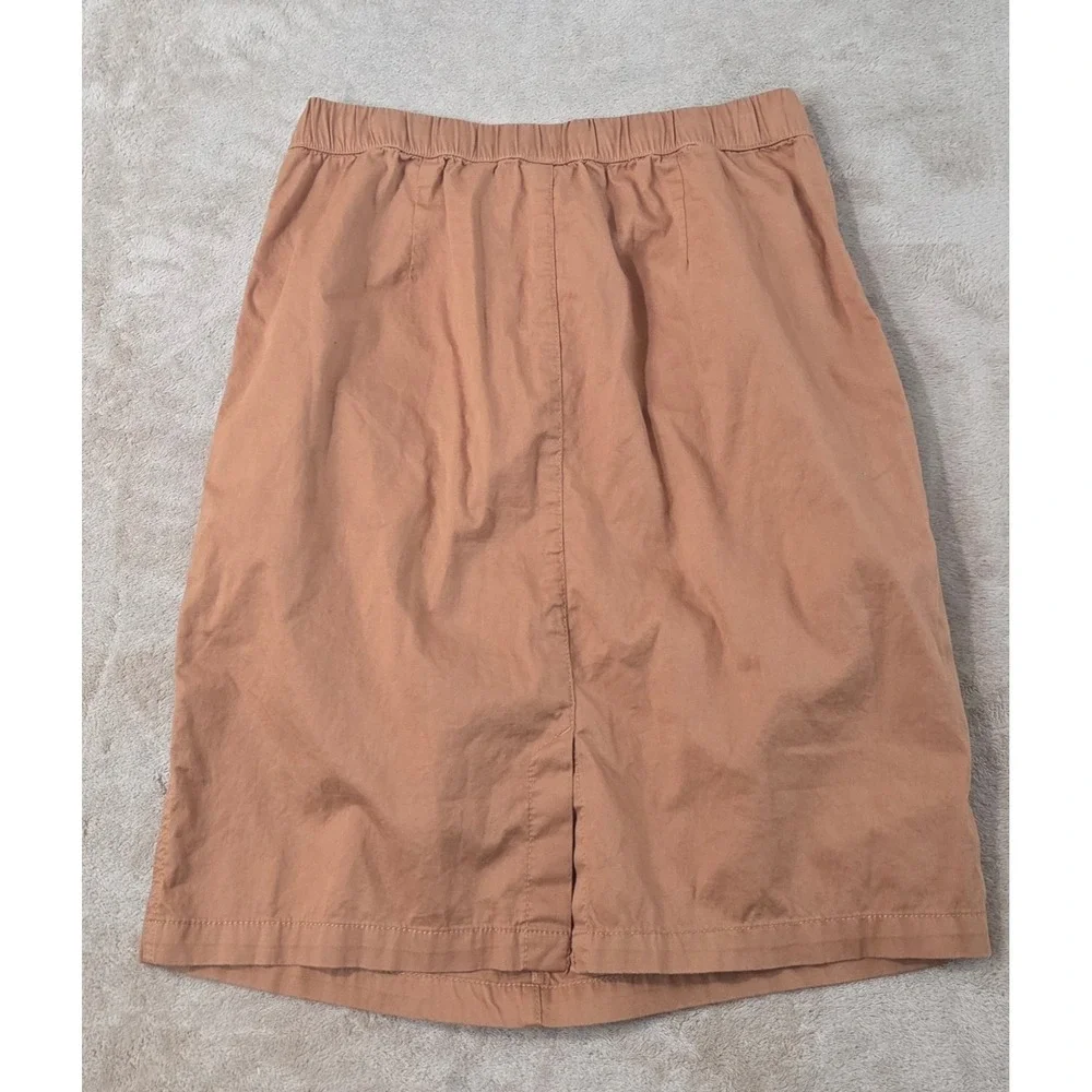 Pact Daily Twill skirt Medium Tan organic cotton stretch drawstring pockets EUC - Picture 5 of 9